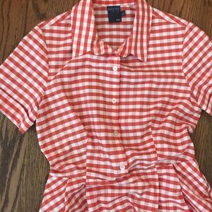 Vintage style checkered shirt circle dress 12